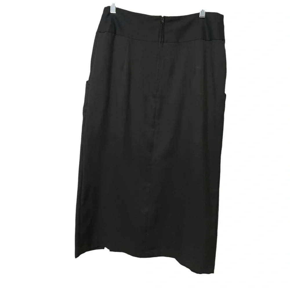 Vintage 80’s Casablanca Union Made Black Career Skirt VTG Sz 14 (size 10) - Picture 6 of 9